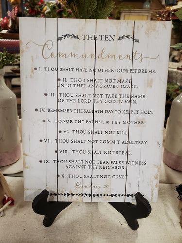 The Ten Commandments Pallet Sign