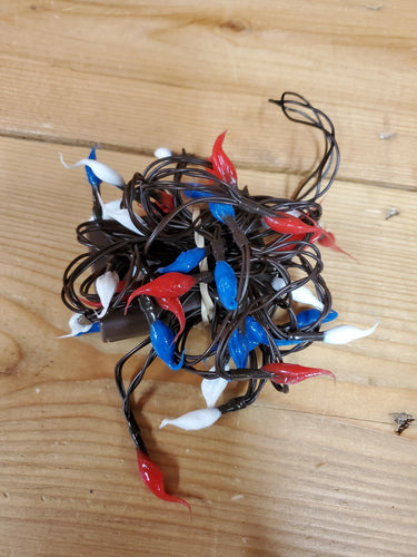 Patriotic Red/White/Blue Hand-dipped Battery Timer Lights