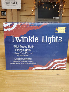 Patriotic Red/White/Blue Twinkle Lights Teeny Bulb