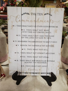 The Ten Commandments Pallet Sign