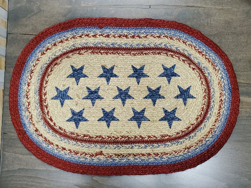 Patriotic Braided Oval Placemat